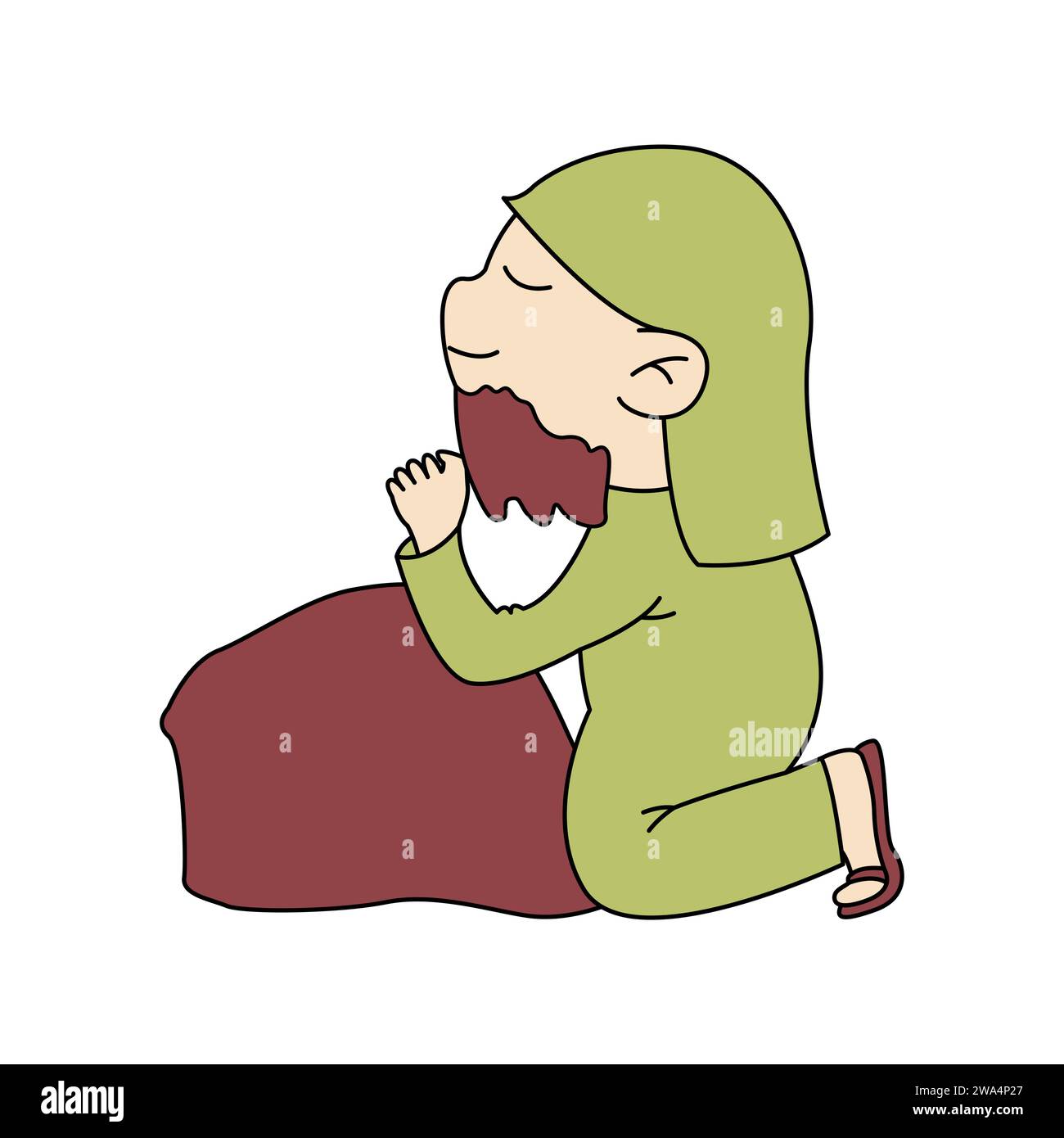 Cartoon-Design des Menschen beten zu Gott, Vektor-Illustration Stock Vektor