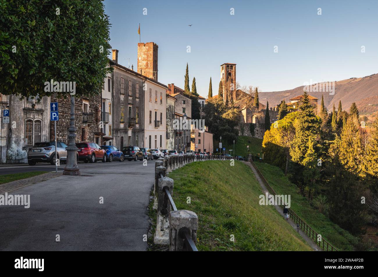 Dorf Bassano del Grappa, Stadtbild, Norditalien, Provinz Vicenza, Italien Stockfoto