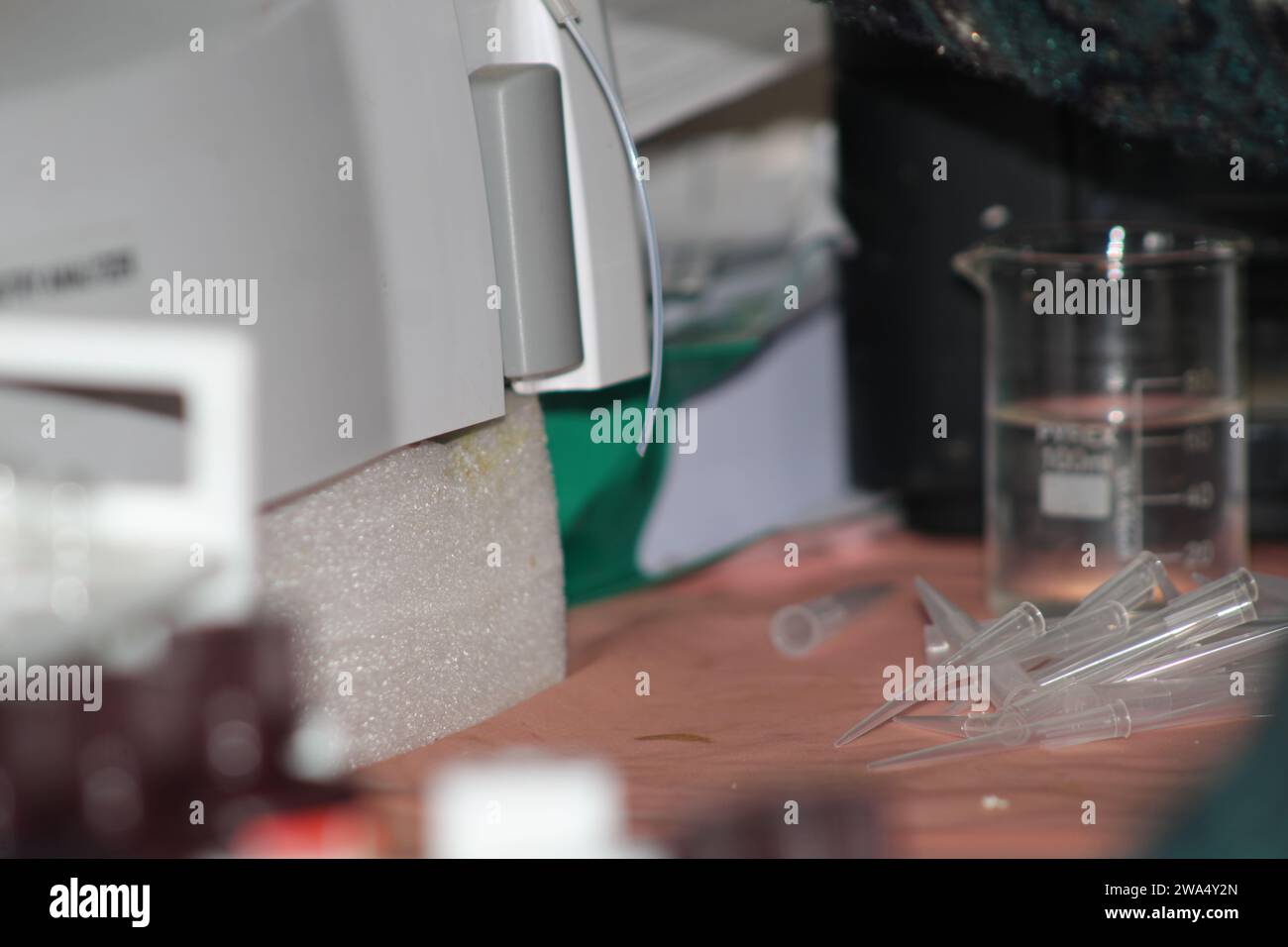 Labor Semi Auto Chemistry Zugrohr. Indien Stockfoto