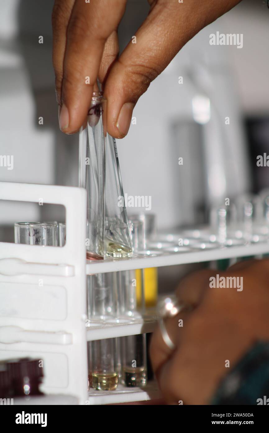 Reagenzglas Für Labor. Indien Stockfoto