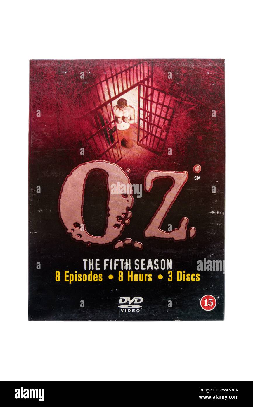 OZ TV Show, Fünfte Staffel DVD. Isoliert auf weißem Hintergrund mit Beschneidungspfad. Lahti, Finnland. Dezember 2023. Stockfoto