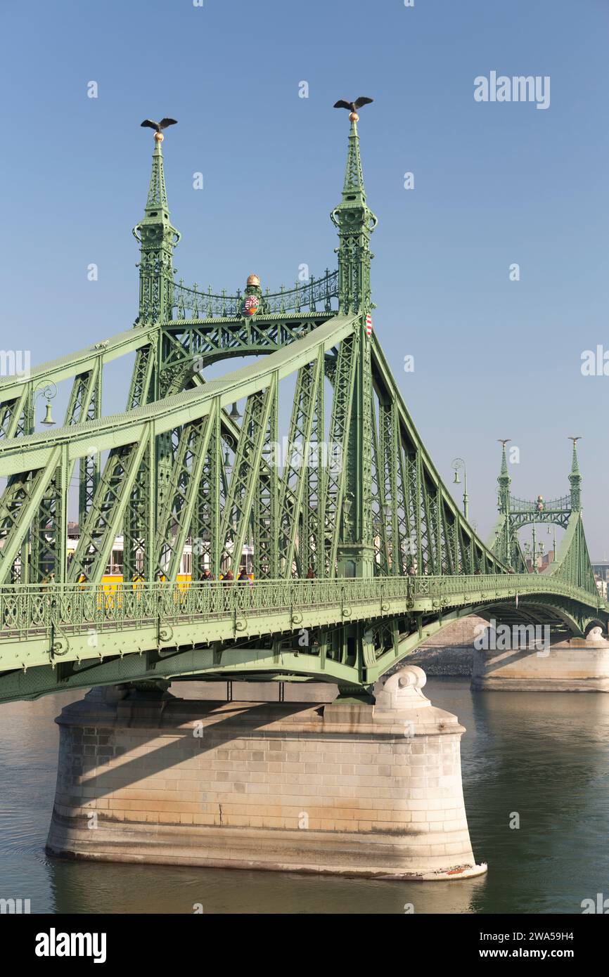 Ungarn, Budapest, die Freiheit Brücke über die Donau. Stockfoto
