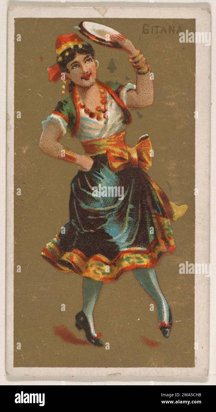 Gitana, aus National Dances (N225, Typ 1), herausgegeben von Kinney Bros. 1963 von Kinney Brothers Tobacco Company Stockfoto