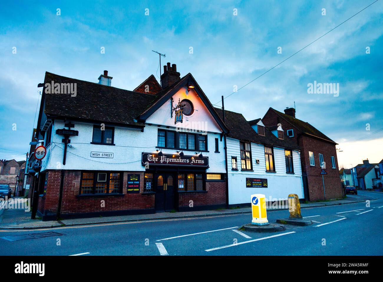 Außenansicht des Pipemakers Arms Pub in Rye, East Sussex, Rye, England Stockfoto