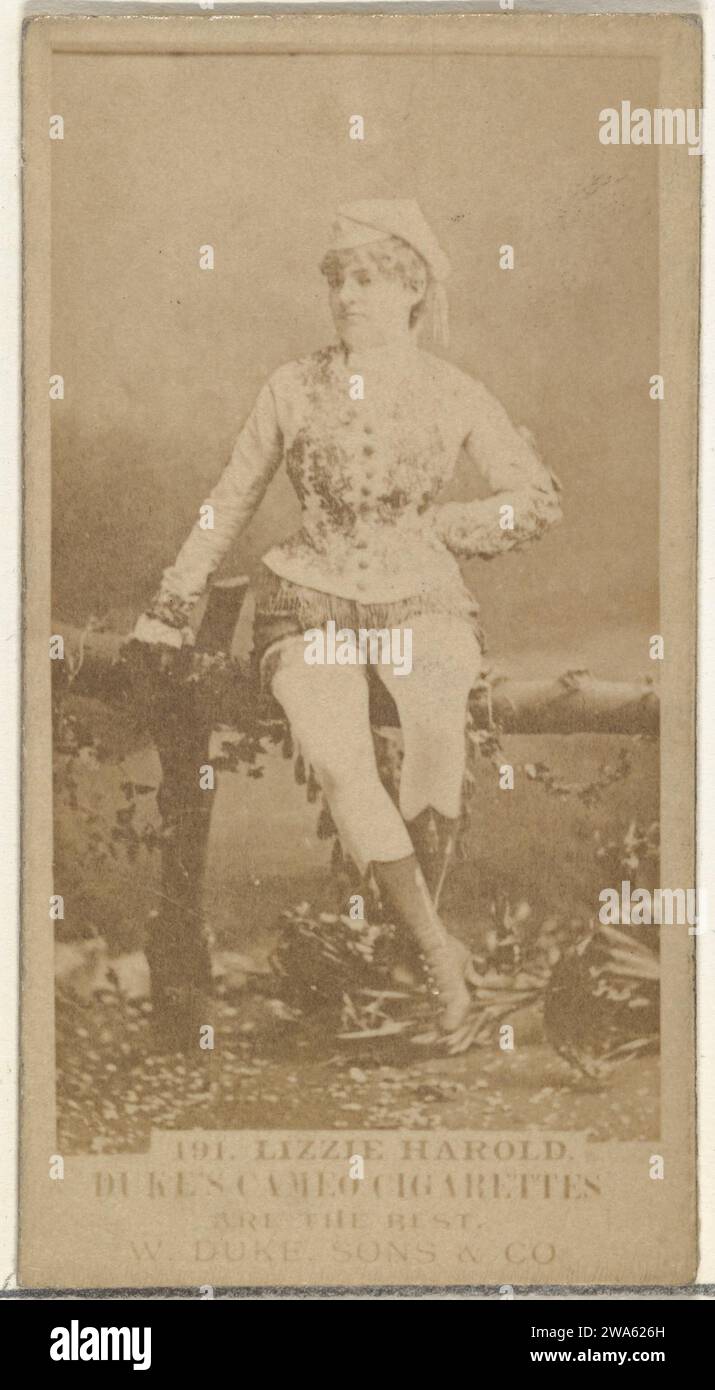 Kartennummer 191, Lizzie Harold, aus der Actors and Actress Series (N145-5), herausgegeben von Duke Sons & Co. Zur Förderung von Cameo Cigarettes 1963 von W. Duke, Sons & Co. Stockfoto