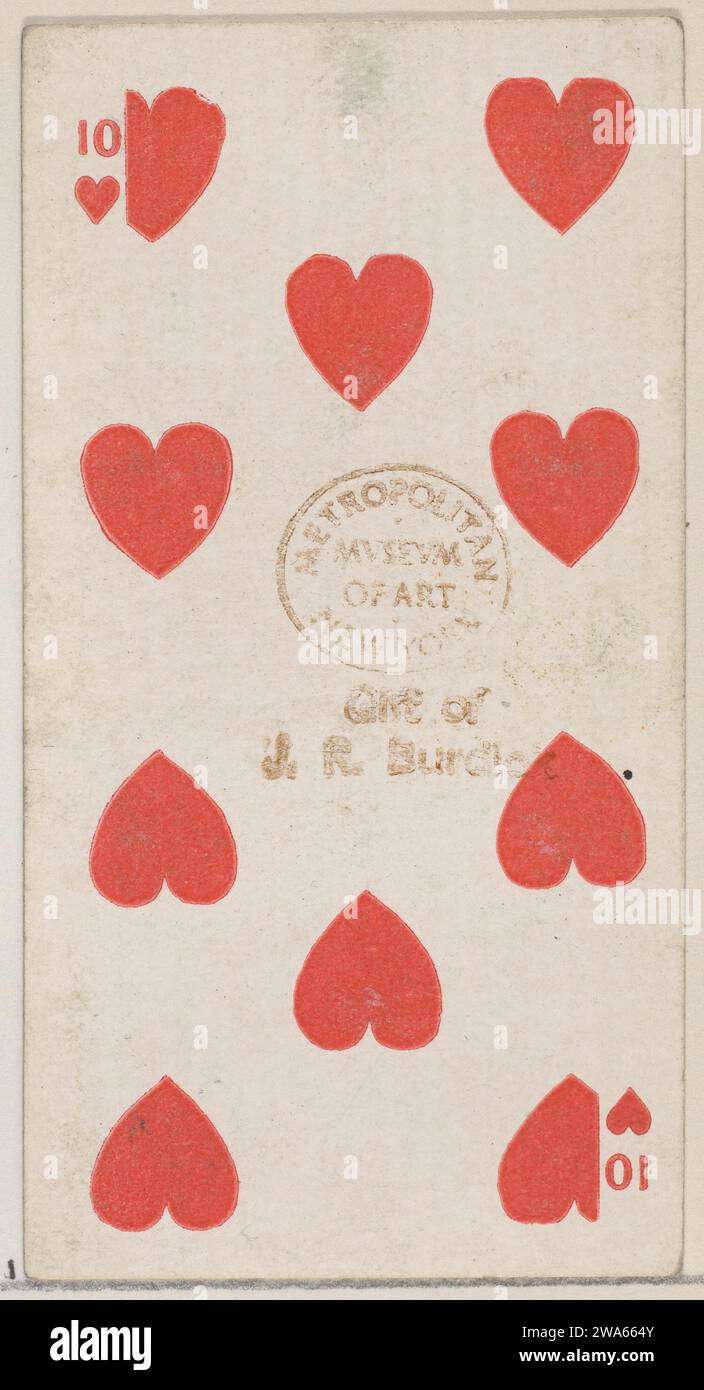 Ten Hearts (rot), aus der Spielkarten-Serie (N84) für Duke Zigaretten 1963 von W. Duke, Sons & Co. Stockfoto