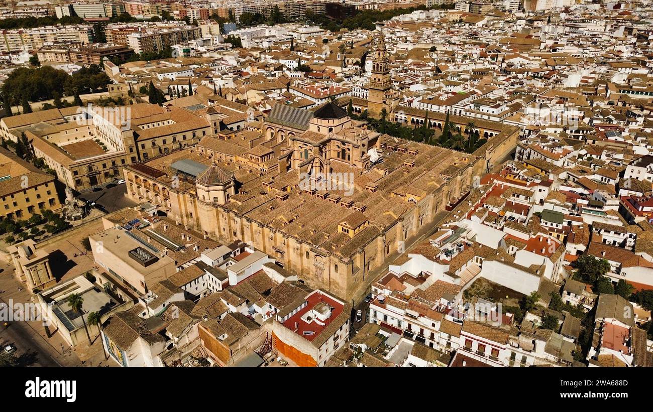 Drohnenfoto Cordoba Moschee-Kathedrale, Mezquita-Catedral de Córdoba Spanien Europa Stockfoto
