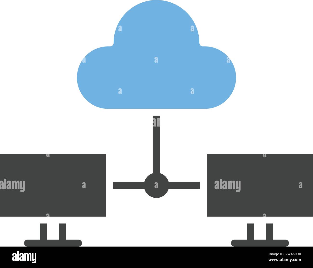 Vektorbild des Symbols für die Shared Cloud. Stock Vektor