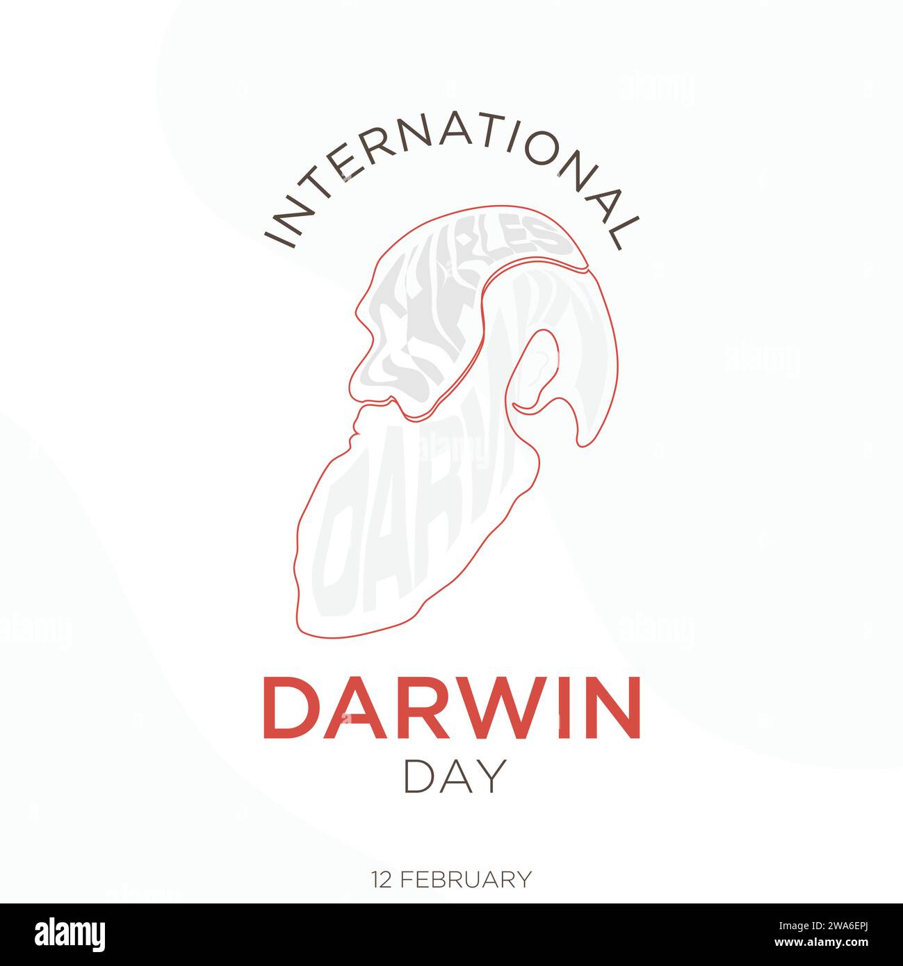 Internationaler Darwin-Tag der Wissenschaft und des Humanismus Hintergrundvorlage Design. Vektorabbildung Stock Vektor