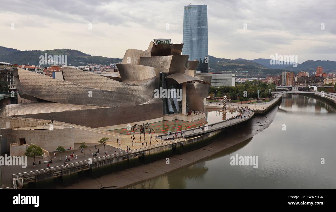 Drohnenfoto Guggenheim Museum Bilbao Spanien Europa Stockfoto