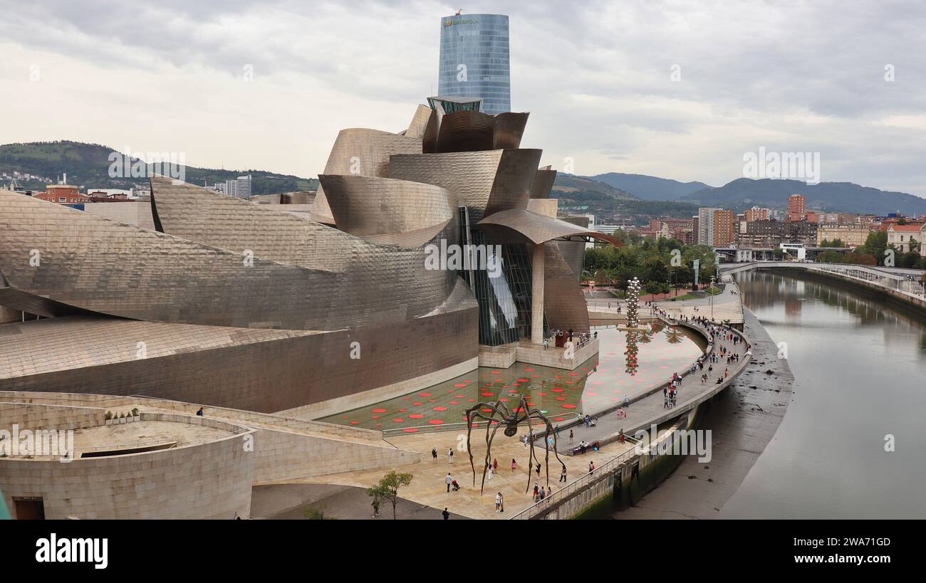 Drohnenfoto Guggenheim Museum Bilbao Spanien Europa Stockfoto