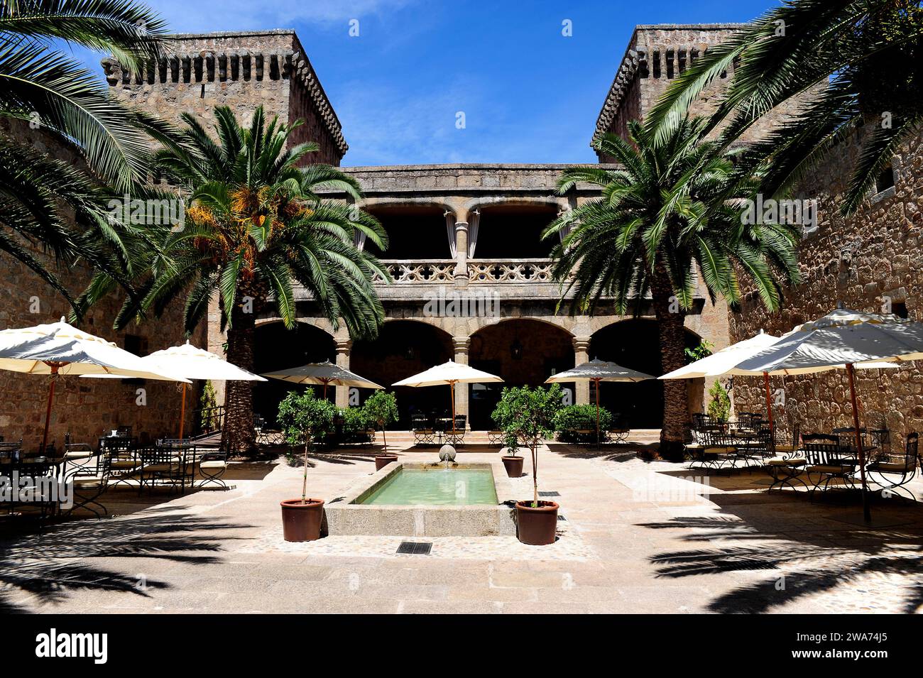Jarandilla de la Vera, Castillo Palacio de los Condes de Oropesa (15. Jahrhundert). Caceres, Extremadura, Spanien. Stockfoto