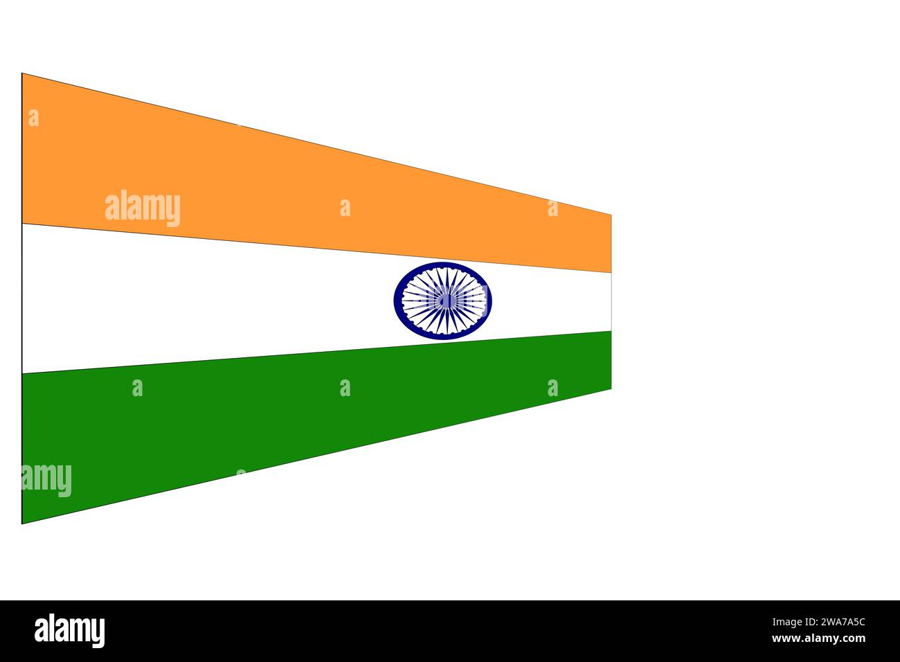 Indien, Nationalflagge von Indien. Offizielle Farben und richtige Proportionen. Stockfoto