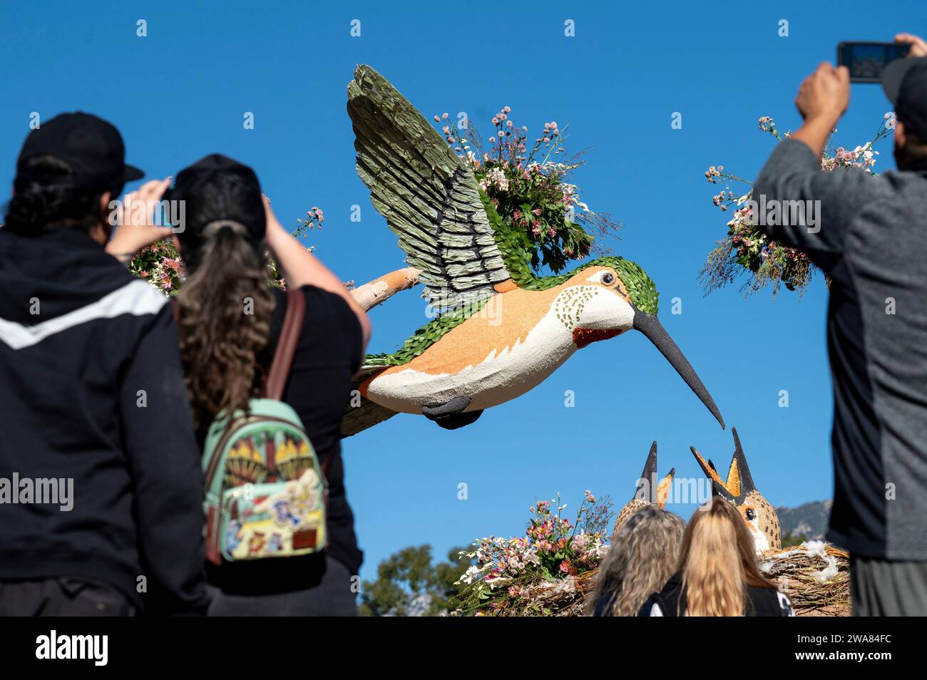 A larger-than-life hummingbird feeds its young on the City of Torrance ...
