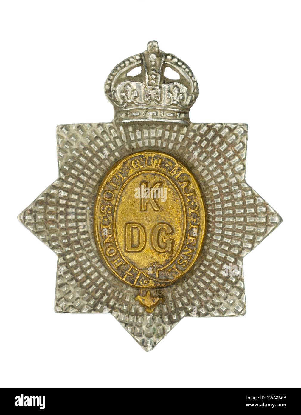 Das Kappenabzeichen der 1. King's Dragoon Guards, um 1915-1937. Stockfoto