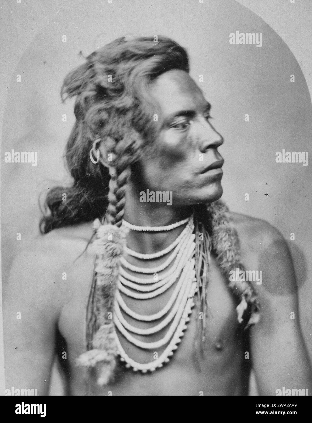 Porträt von Curley, Einem Krähen-Indianer-Pfadfinder mit der 7. Kavallerie in der Schlacht am Little Bighorn Stockfoto