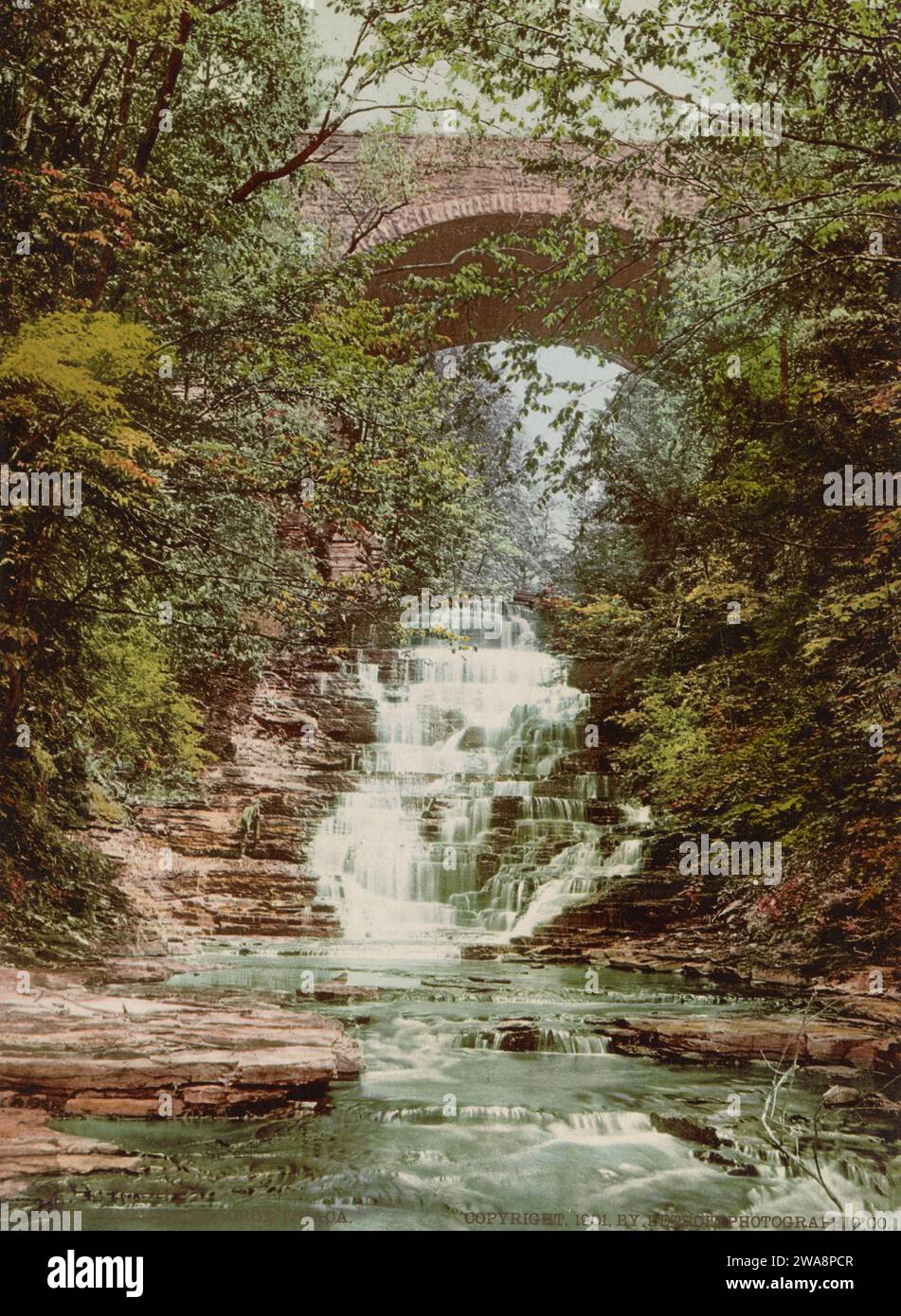 Cascadilla Creek Gorge, Ithaca, Tompkins County, New York 1901. Stockfoto