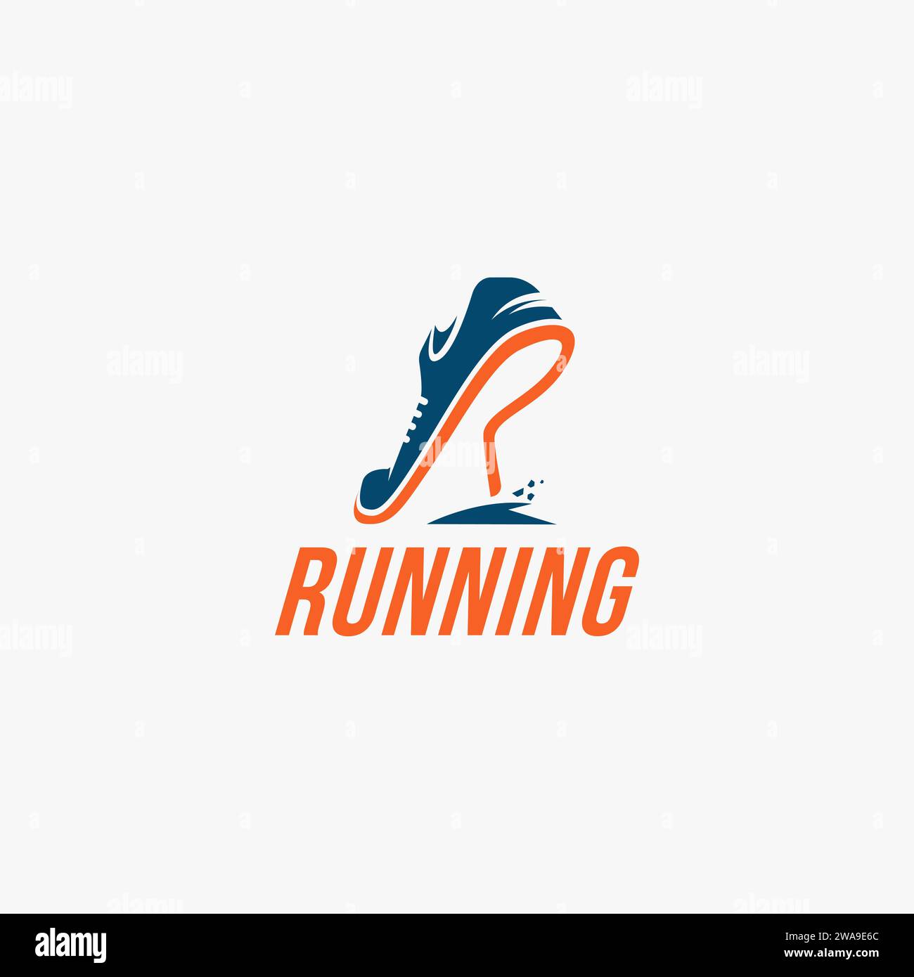 Kreatives Wortzeichen Logo, R für Run Logo / Running Logo Vektorvorlage auf weißem Hintergrund Stock Vektor