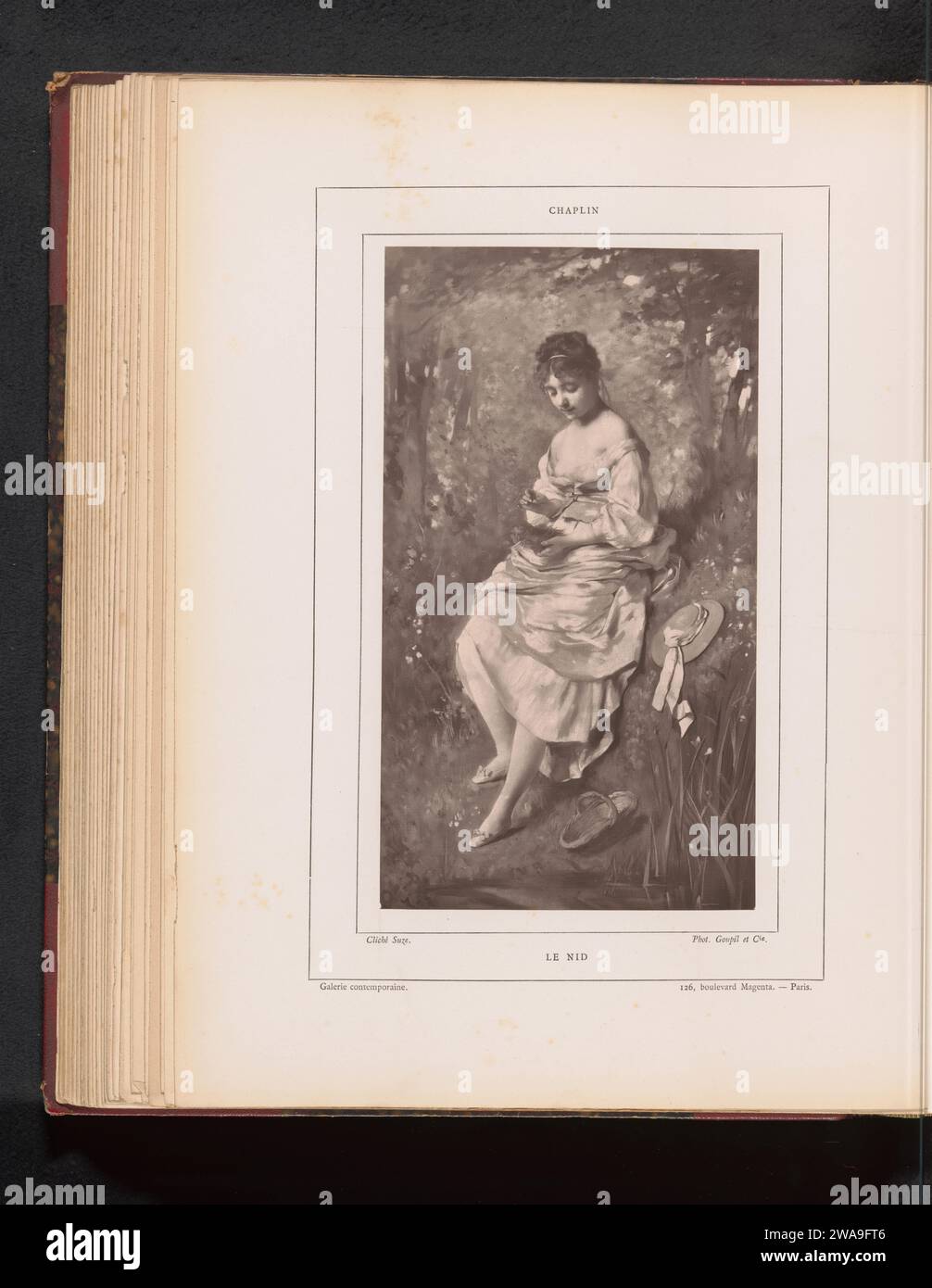 Reproduktie van Le Nid Tür Charles Joshua Chaplin, unbekannt, nach Charles Chaplin, um 1871 - in oder vor 1876 photomechanische Druckpapier Malerei, Zeichnung und die Grafik Kunst. Erwachsene Frau Stockfoto