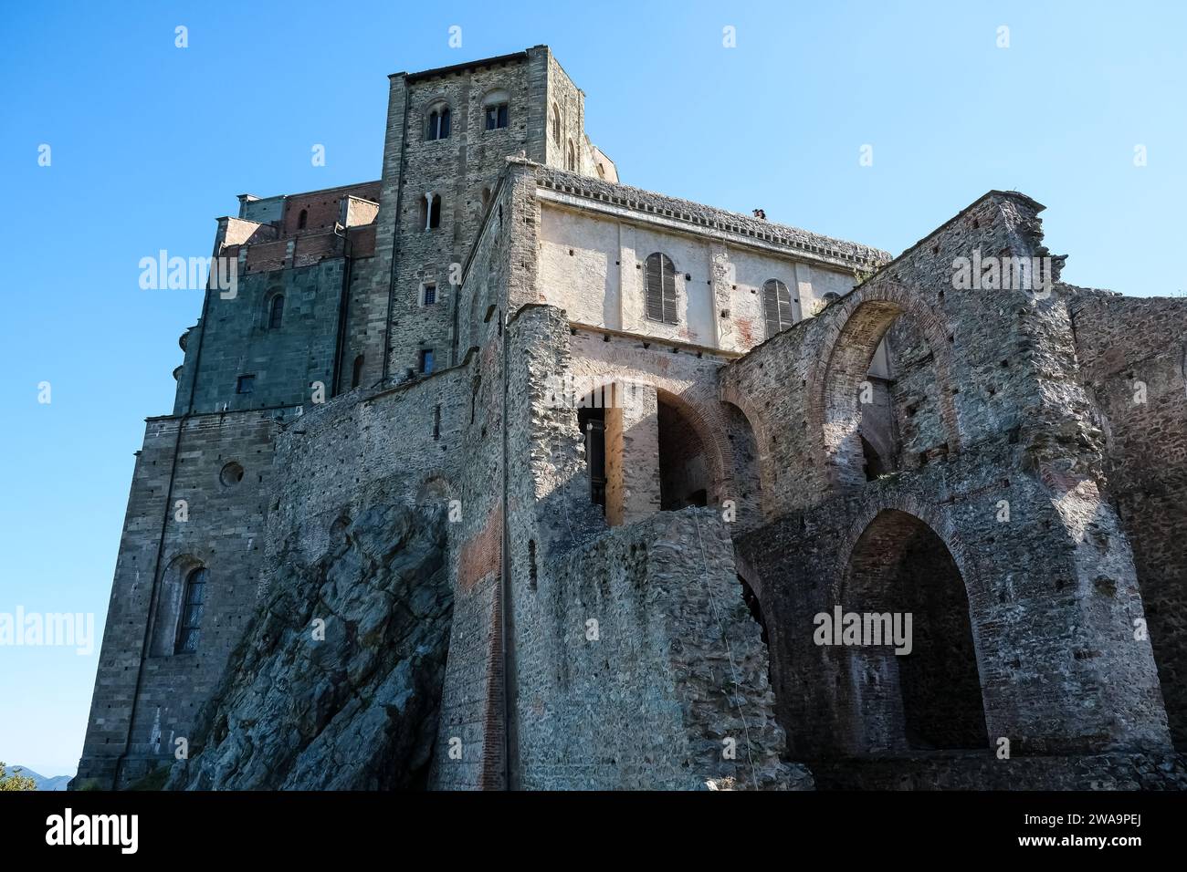Detail der Sacra di San Michele, ein religiöser Komplex auf dem