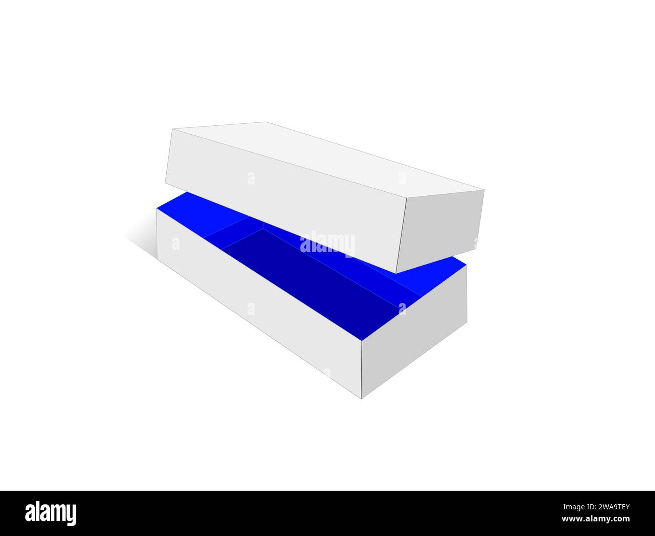 Geschenkbox-Vorlage, Rechteck-Box-Matrizenvorlage, editierbare Vektordatei. Stock Vektor