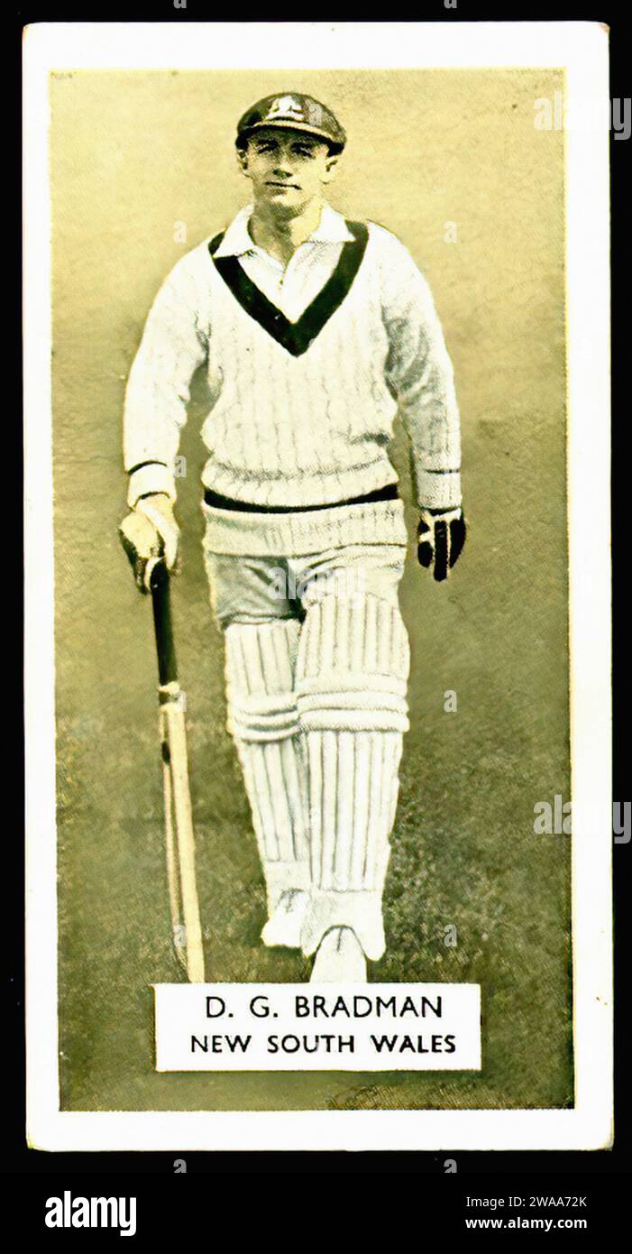 Don Bradman 00001 – Illustration Der Vintage-Zigarettenkarte Stockfoto