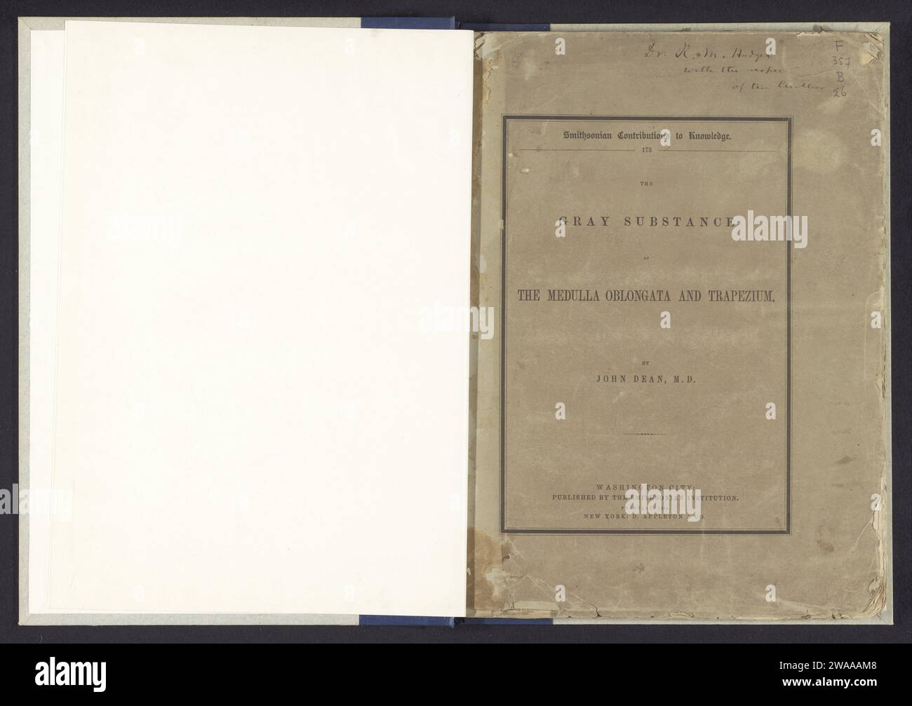 Die graue Substanz der Medulla oblongata and Trapezium, John Dean, 1864 Buch Washington D.C. Paper Photolithography Stockfoto