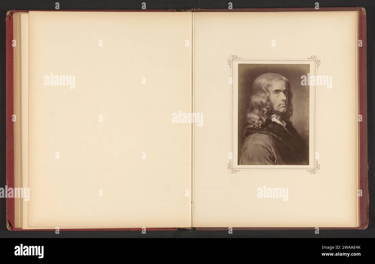 Fotoproduktion eines Porträts von Adelbert von Chamisso, Friedrich Bruckmann (möglich), nach Carl Jaeger, um 1868 - in oder vor 1878 fotografische Trägeralbumen-Druckschriftsteller, Dichter, Autor Stockfoto