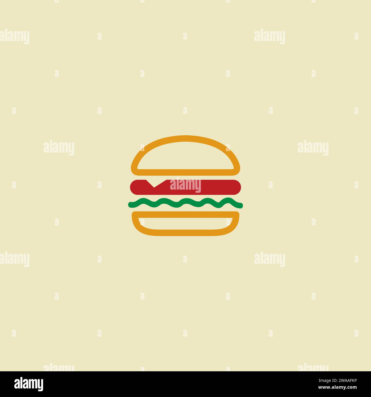 Burger Simple Logo. Burger-Symbol-Vektor Stock Vektor