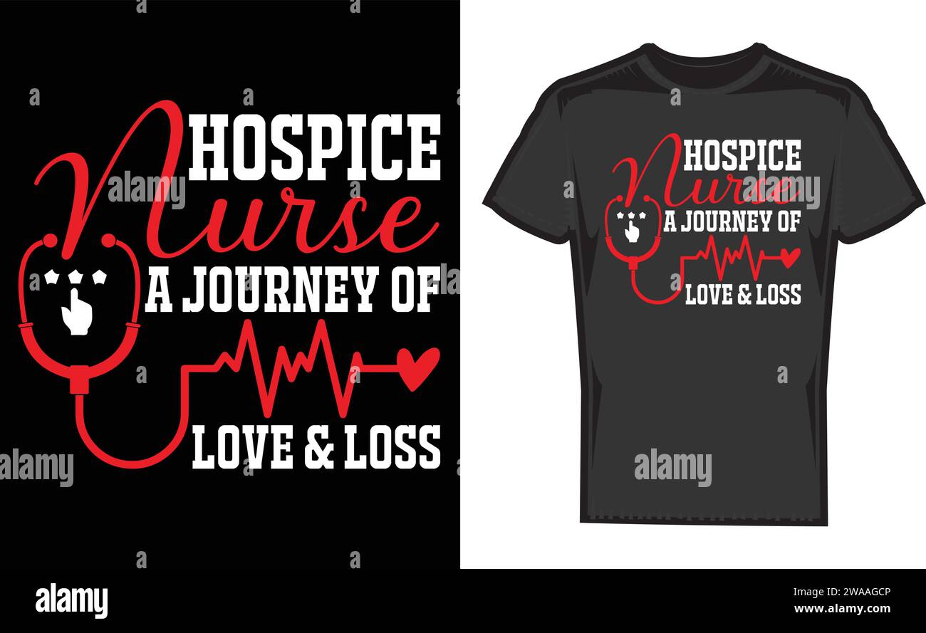 Hospiz Krankenschwester A Journey of Love & Loss, die besten einzigartigen T-Shirt-Designs Stock Vektor
