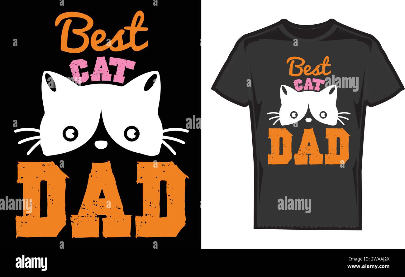 Bester Katzenvater, einzigartige T-Shirts Stock Vektor