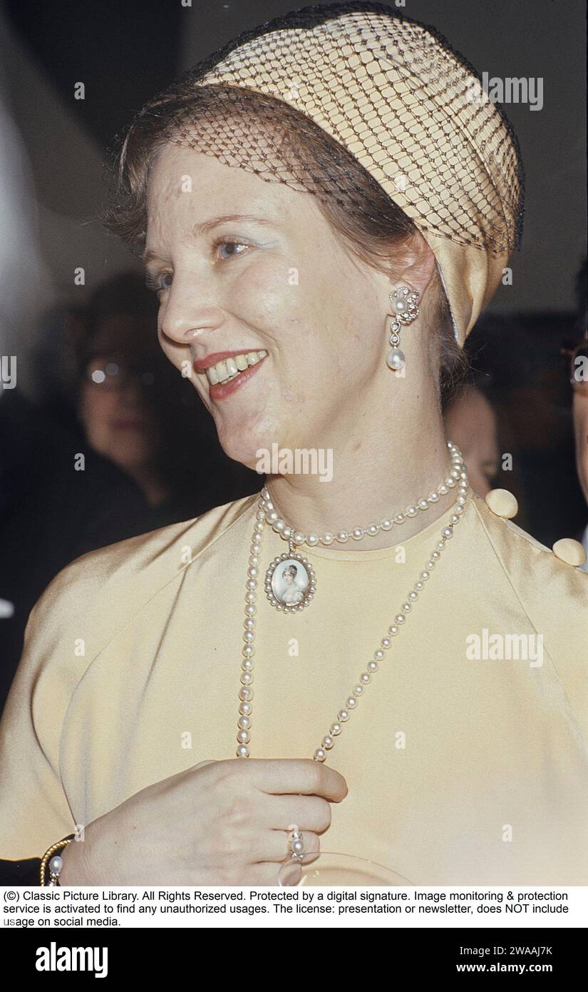 Margrethe II. Von Dänemark. Bei einem Besuch in Schweden 1973. Stockfoto