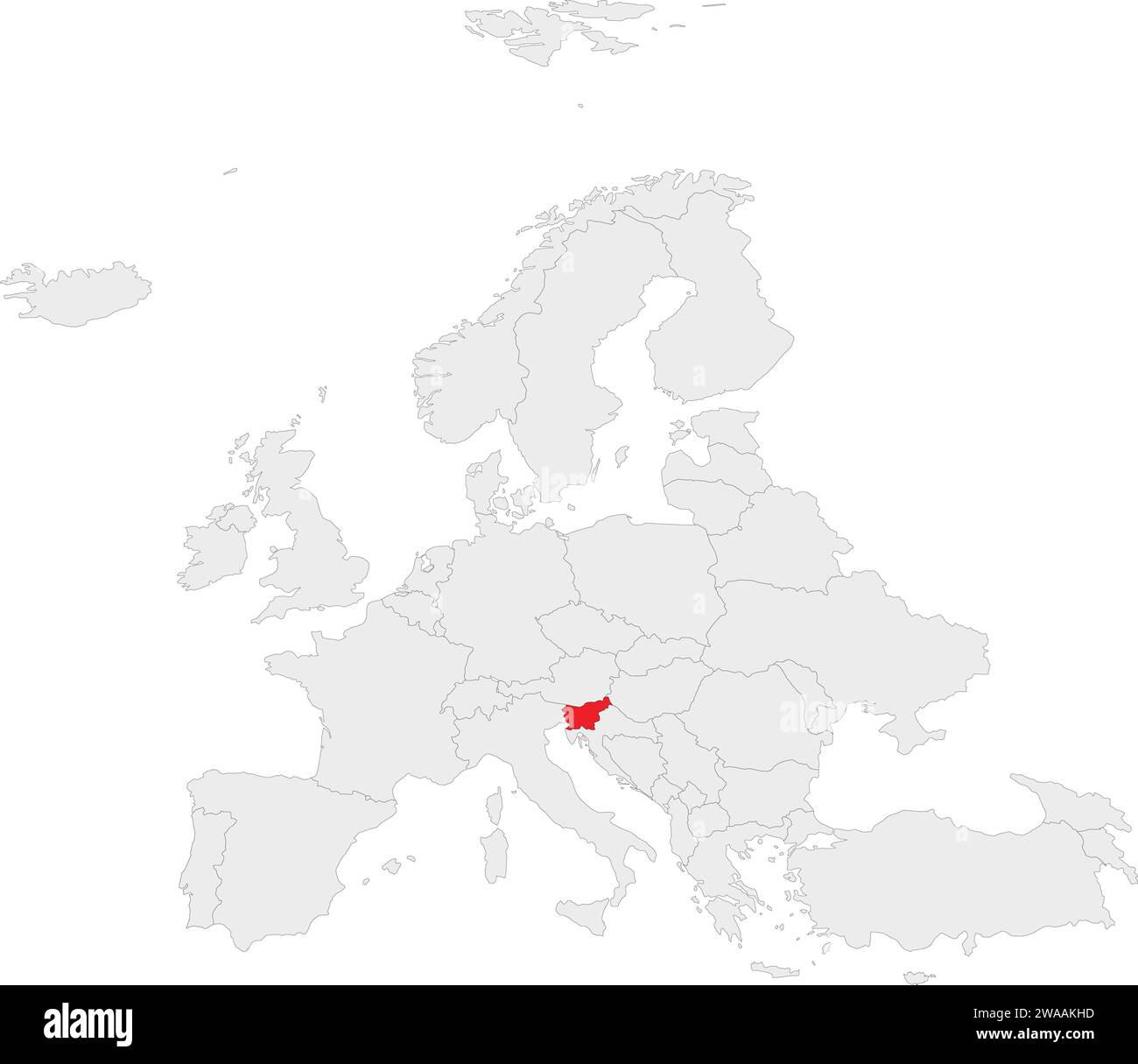 Lageplan der REPUBLIK SLOWENIEN, EUROPA Stock Vektor