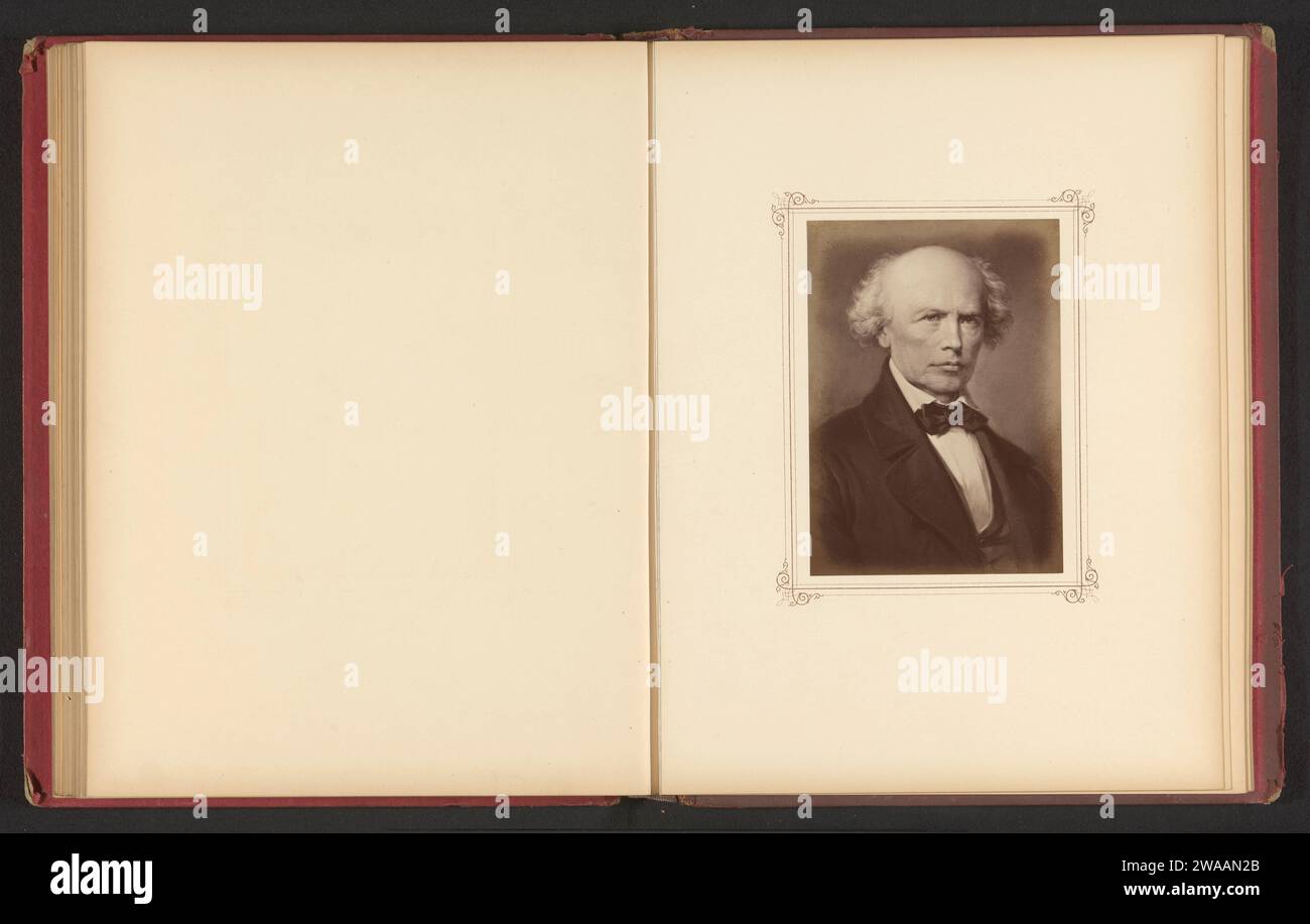 Fotoreproduktie van een PortraT van Ludwig Uhland, Friedrich Bruckmann (evtl.), nach Carl Jaeger, um 1868 - in oder vor 1878 fotografische Unterstützung Albumendruckschreiber, Dichter, Autor Stockfoto