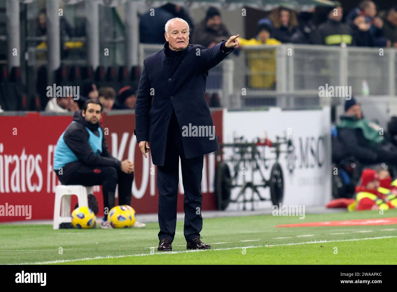 Mailand, Italien. Januar 2024. 2. Januar 2024 Mailand - Italien - Sport, Fußball - Mailand vs Cagliari Italian Cup 2023/2024 - G. Meazza Stadium - im Bild: Ranieri Claudio Coach cagliari Credit: Kines Milano/Alamy Live News Stockfoto