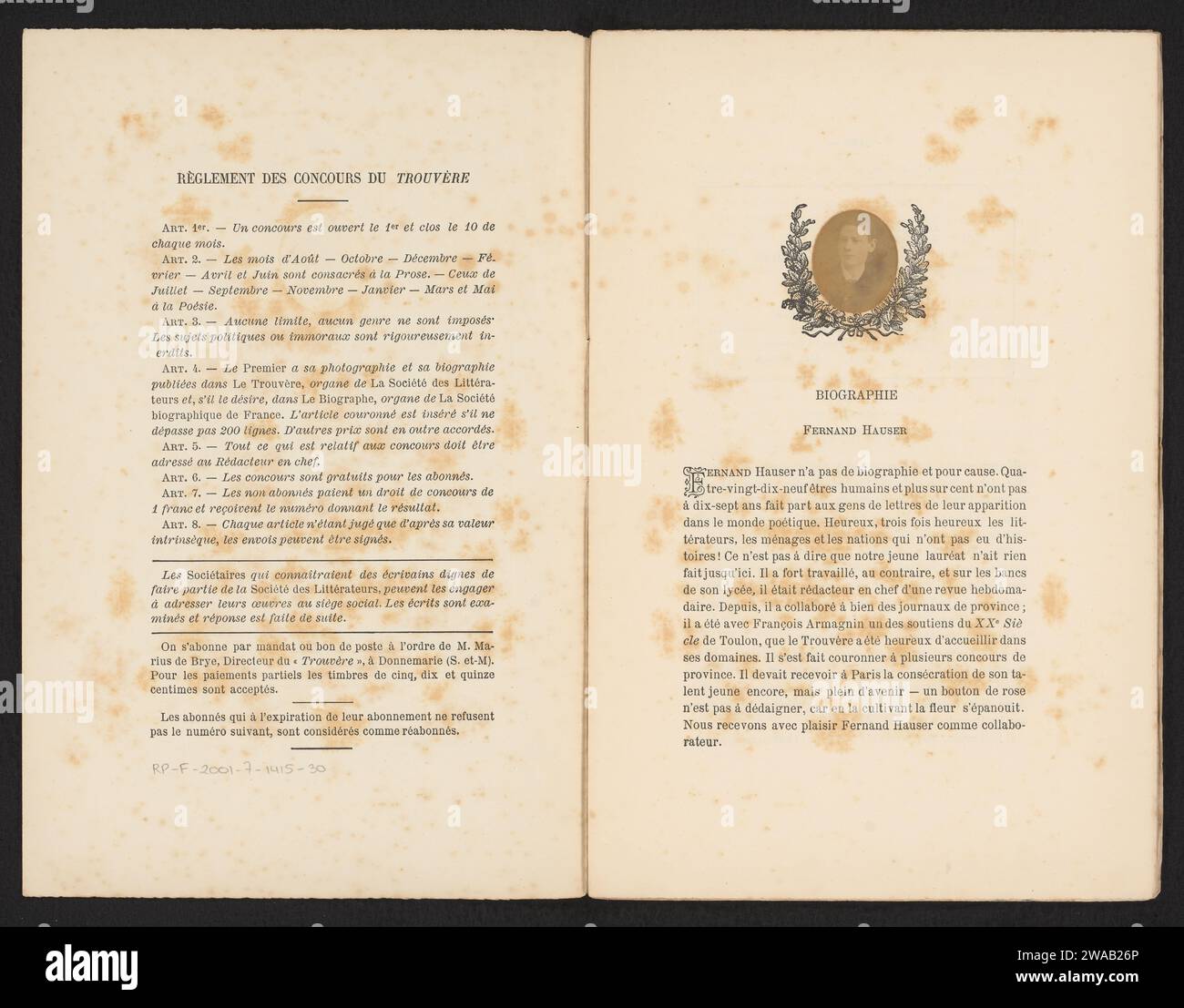 Le Trouvère Nr. 31, 1887 Buchpapier. Fotounterstützung für Druck/Albumendruck Stockfoto