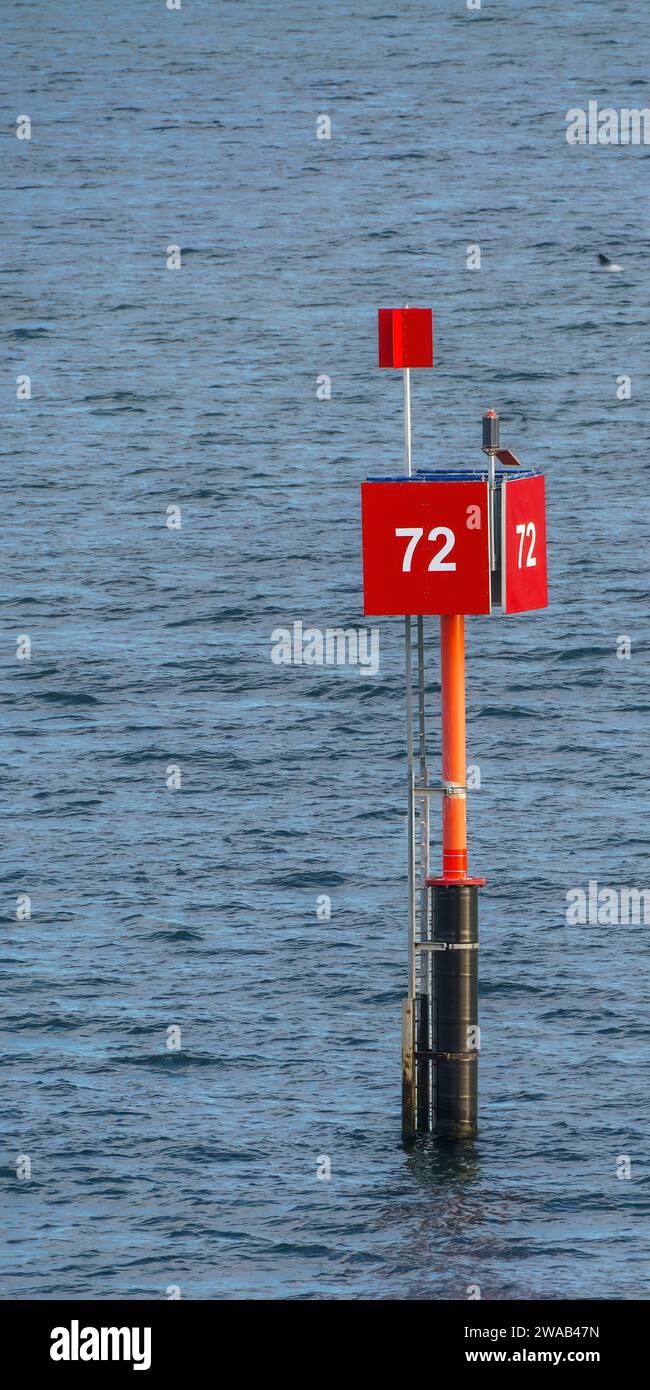 Navigationsmarkierung 72 im Hafen von Melbourne Stockfoto