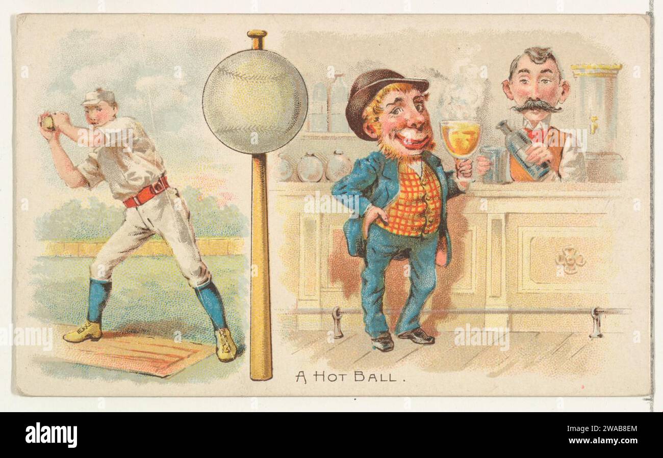 A Hot Ball aus dem Talk of the Diamond Set (N135) von Duke Sons & Co., einer Niederlassung der American Tobacco Company 1963 von W. Duke, Sons & Co. Stockfoto