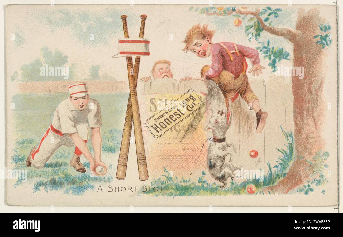 A Short Stop, from the Talk of the Diamond Set (N135), herausgegeben von Duke Sons & Co., einer Niederlassung der American Tobacco Company 1963 von Schumacher & Ettlinger Stockfoto