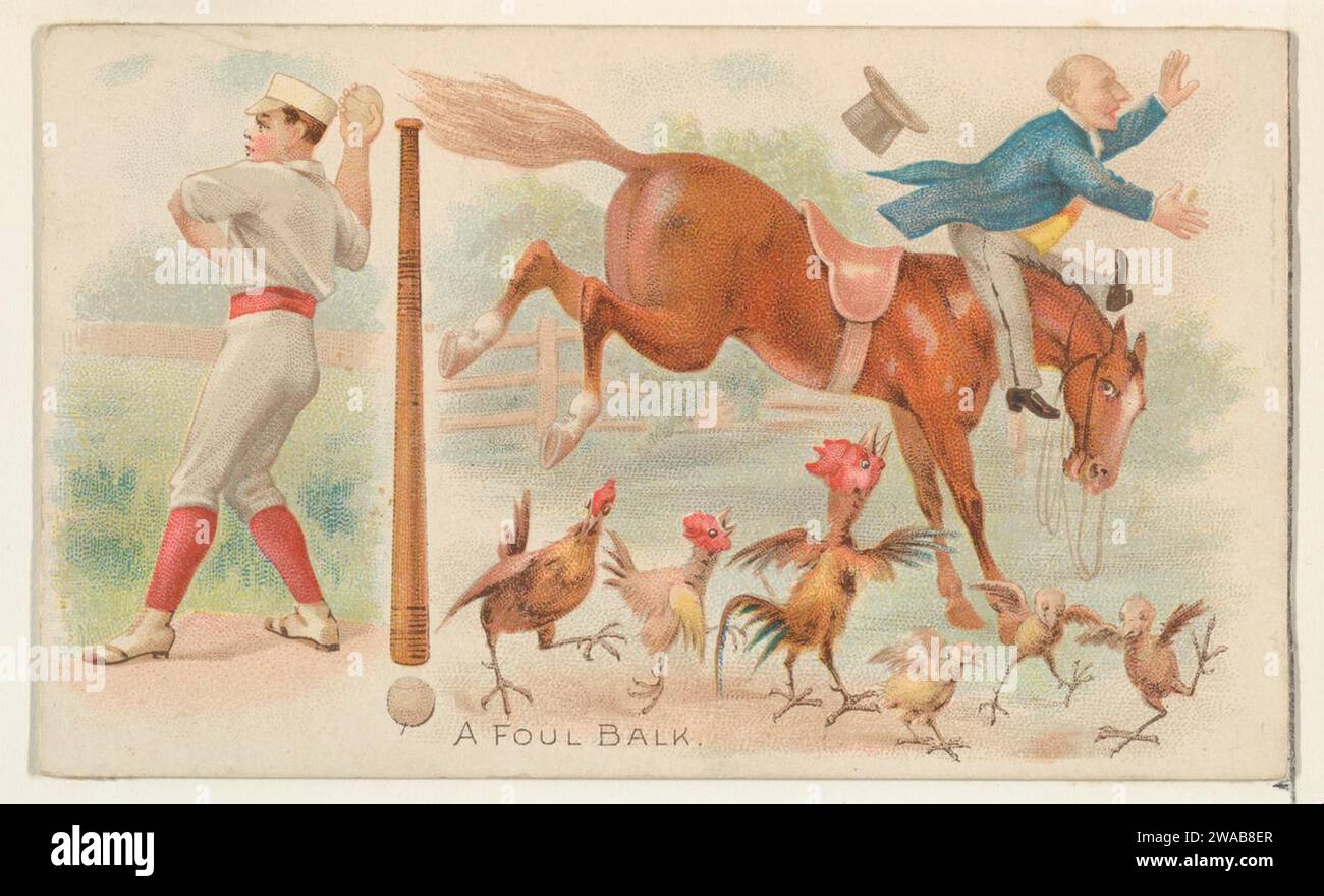 Ein Foul Ball aus dem Talk of the Diamond Set (N135) von Duke Sons & Co., einer Niederlassung der American Tobacco Company 1963 von American Tobacco Company Stockfoto