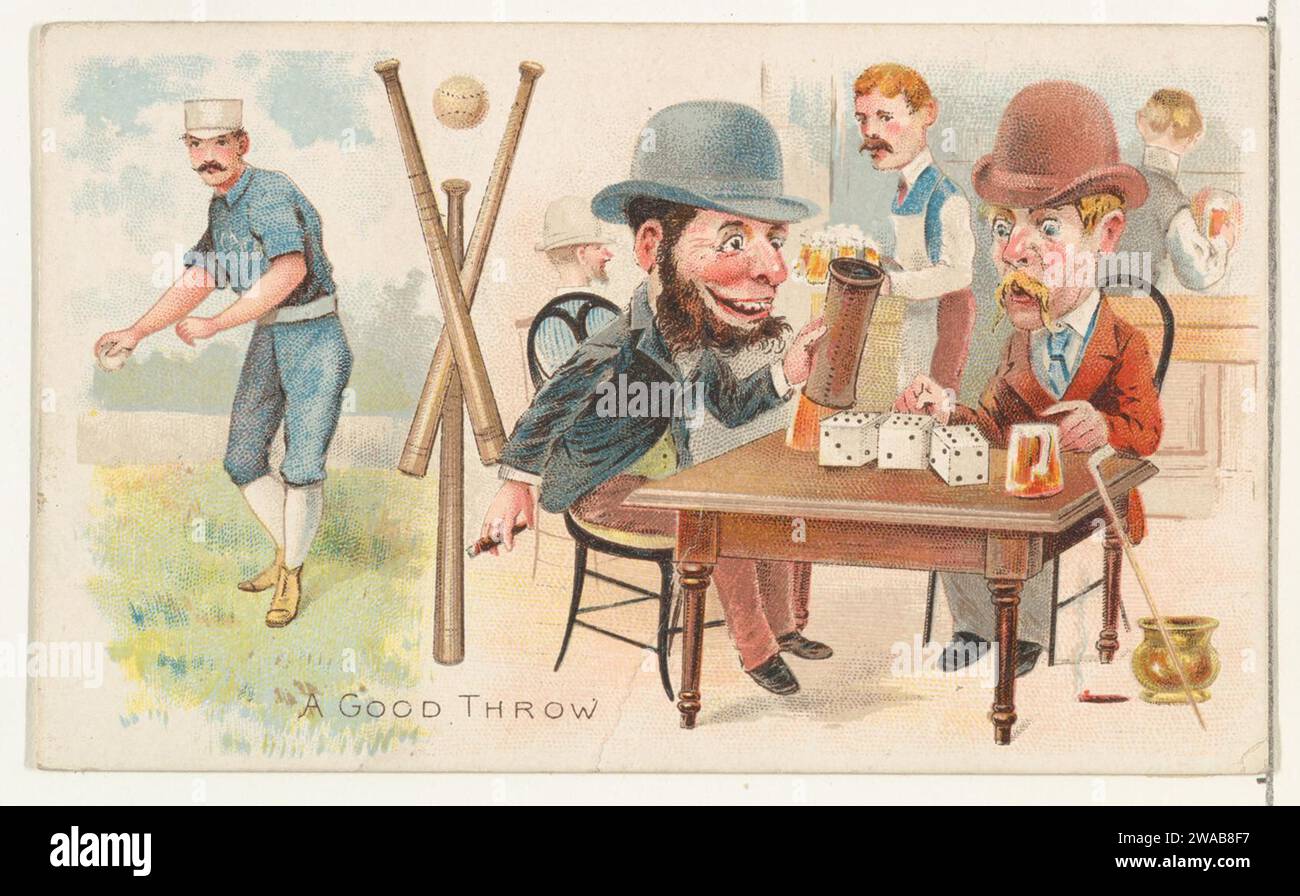 A Good Throw, aus dem Talk of the Diamond Set (N135) von Duke Sons & Co., einer Niederlassung der American Tobacco Company 1963 von W. Duke, Sons & Co. Stockfoto