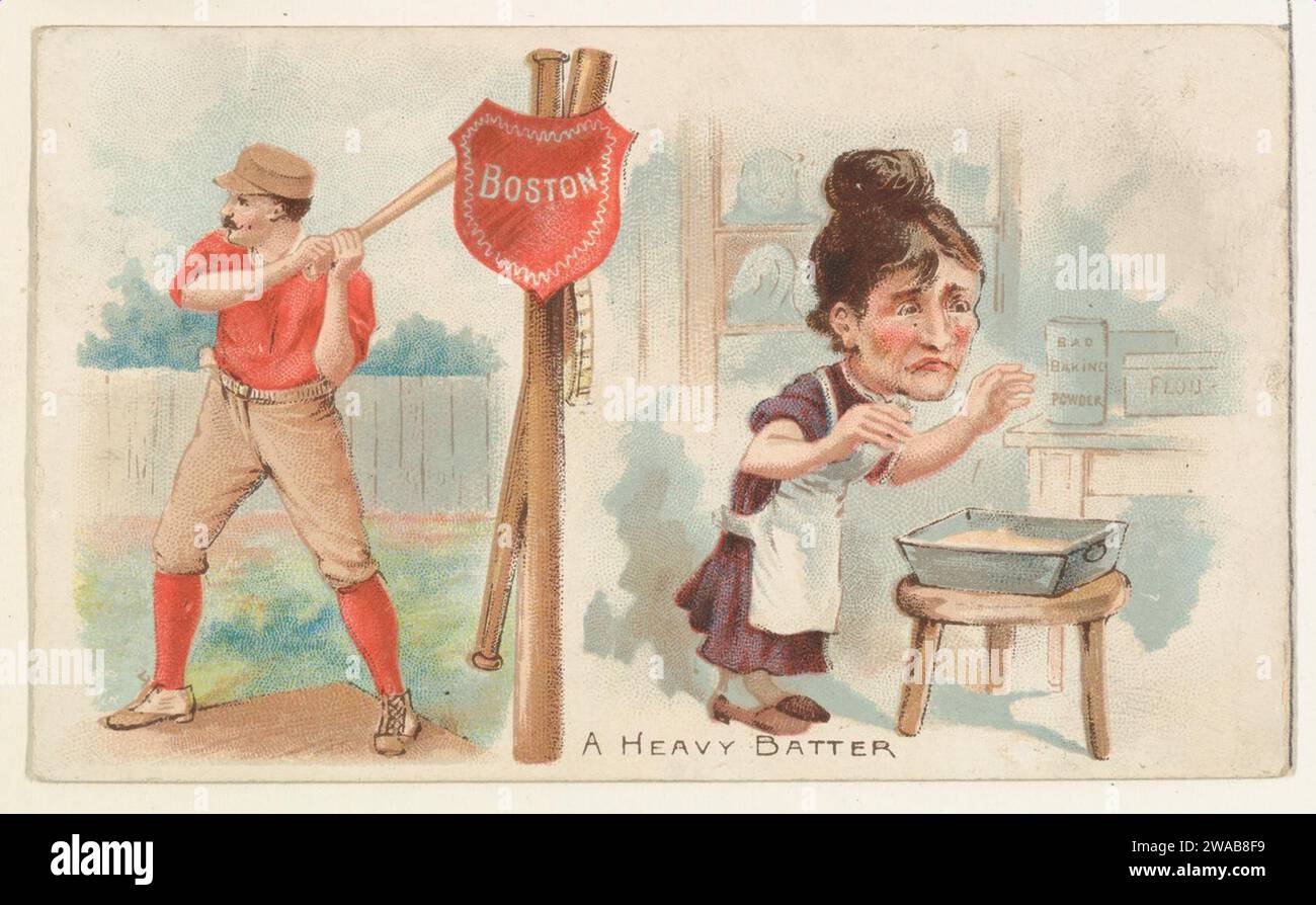 A Heavy Batter aus dem Talk of the Diamond Set (N135) von Duke Sons & Co., einer Niederlassung der American Tobacco Company 1963 von W. Duke, Sons & Co. Stockfoto