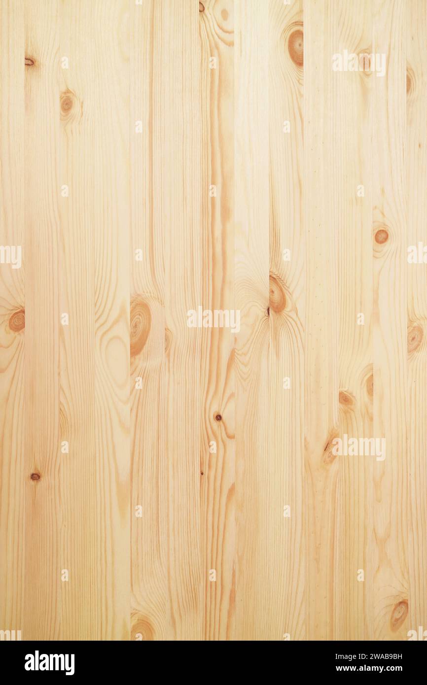Hellbraune Holzdiele mit vertikalem Muster und künstlerischem Muster Stockfoto