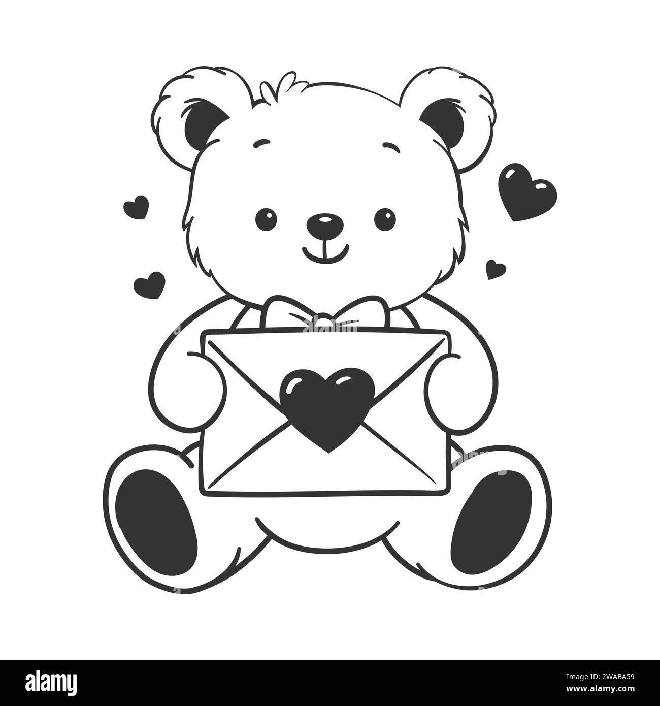 Hand gezeichnete Mondsichel-Linie Kunst, Vektor-Illustration für Ramadan-Konzept. Stock Vektor