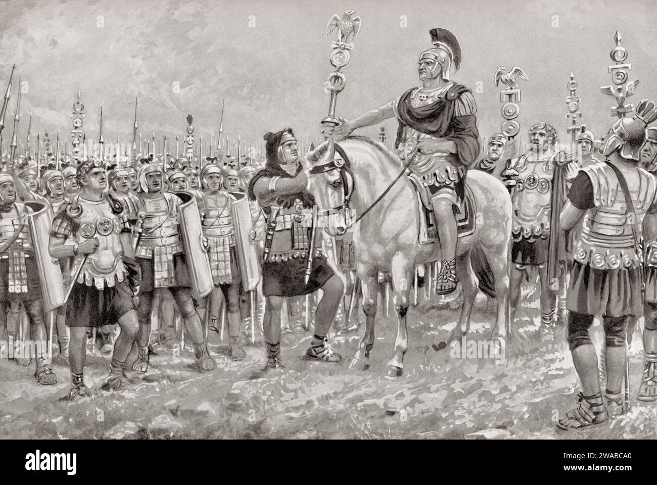 Der Aufstieg Marius. Marius, 157-86 v. Chr., späterer Herrscher von Rom, diente in Afrika als Stabsoffizier unter der Führung von Metellus. Stockfoto