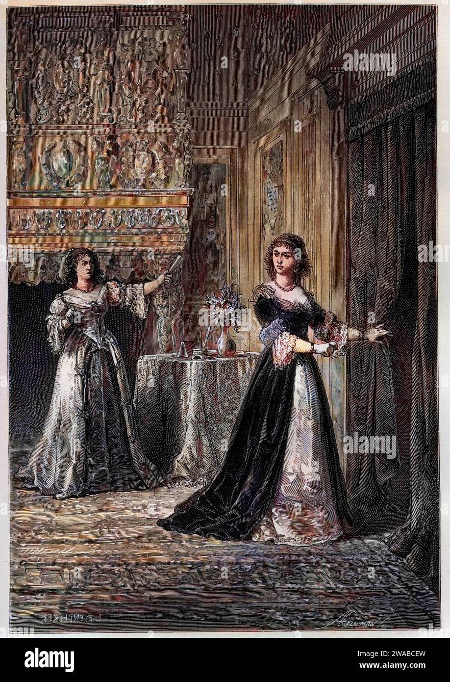 The Fury of the Duchess of Marlborough – Sarah Jennings, Duchess (John Churchill) of Marlborough – Stich 1877 Stockfoto
