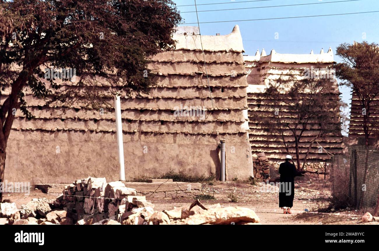 Saudi-Arabien typische alte ländliche Dorfhäuser mit Schlammmauern Stockfoto