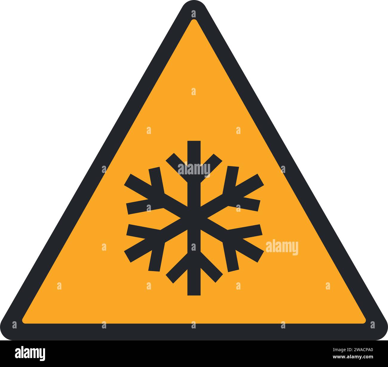 WARNPIKTOGRAMM, GEFAHR DER NIEDRIGEN TEMPERATUR ISO 7010 - W010 Stock Vektor