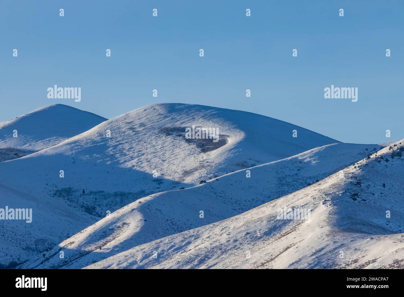 Schnee in den Black Pine Mountains, Sawtooth National Forest, Grenze zu Idaho und Utah, USA Stockfoto