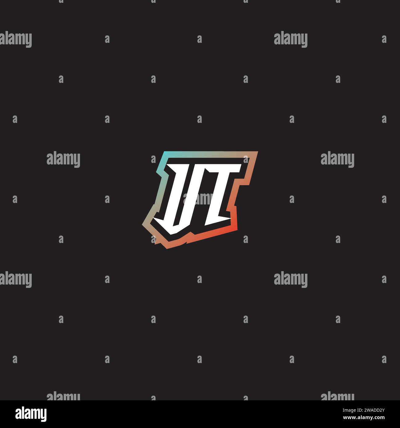 VT Letter Combination cooles Logo für erste und coole Farbverläufe Stock Vektor